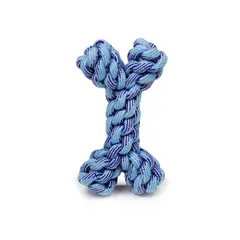 GENERICO - Juguete Cuerda Hueso Azul Hey! 18x10 cm Para Perros