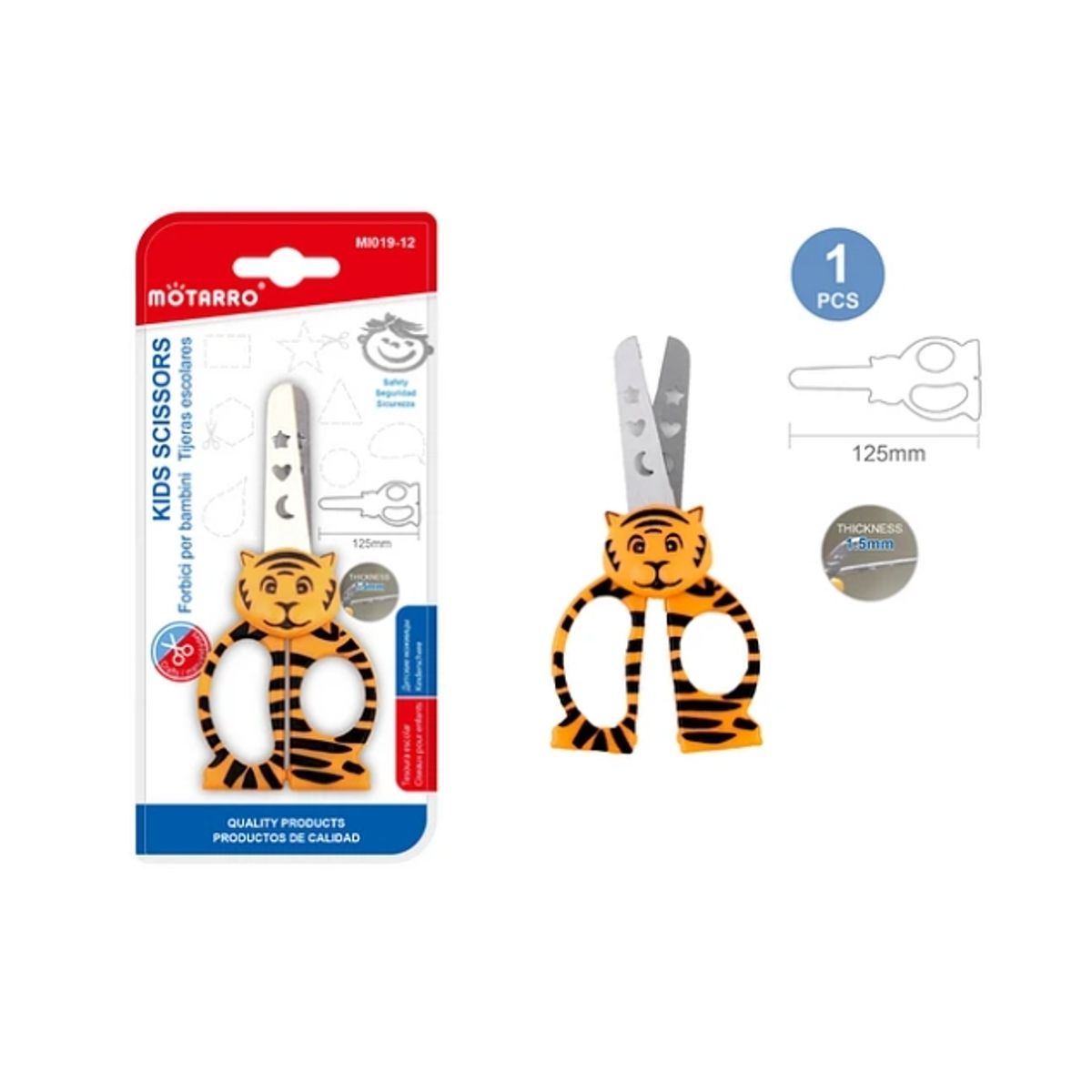 GENERICO - Tijeras Escolares Tigre 12 Cm