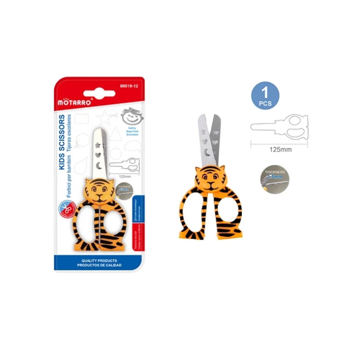 GENERICO - Tijeras Escolares Tigre 12 Cm