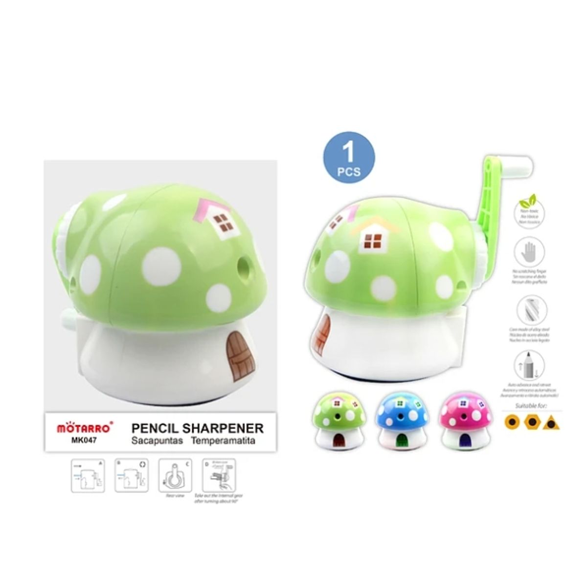 GENERICO - Sacapuntas Con Depósito Forma Hongo