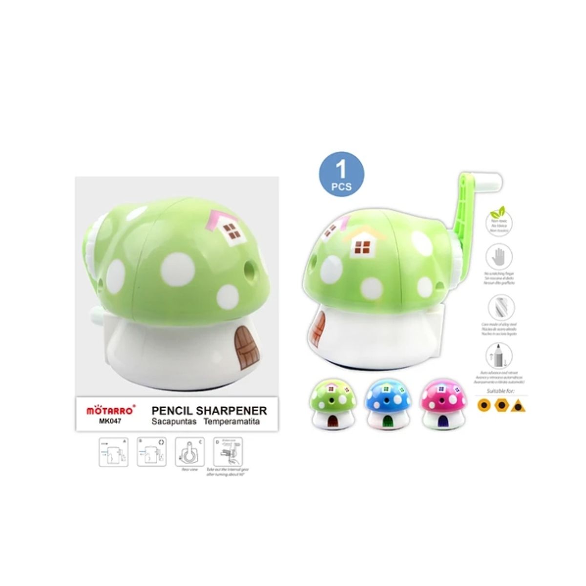 GENERICO - Sacapuntas Con Depósito Forma Hongo