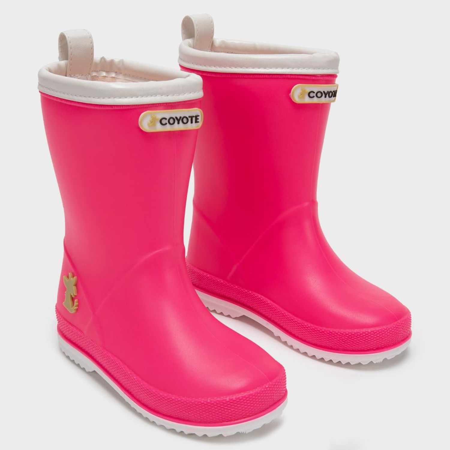 COYOTE KIDS Bota de agua fucsia ribete blanco Blanco