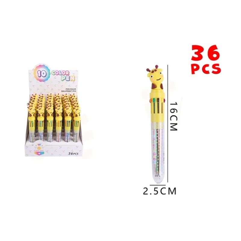 GENERICO - Lapicera Multicolor Jirafa 15.5*2.5cm 36 Pcs