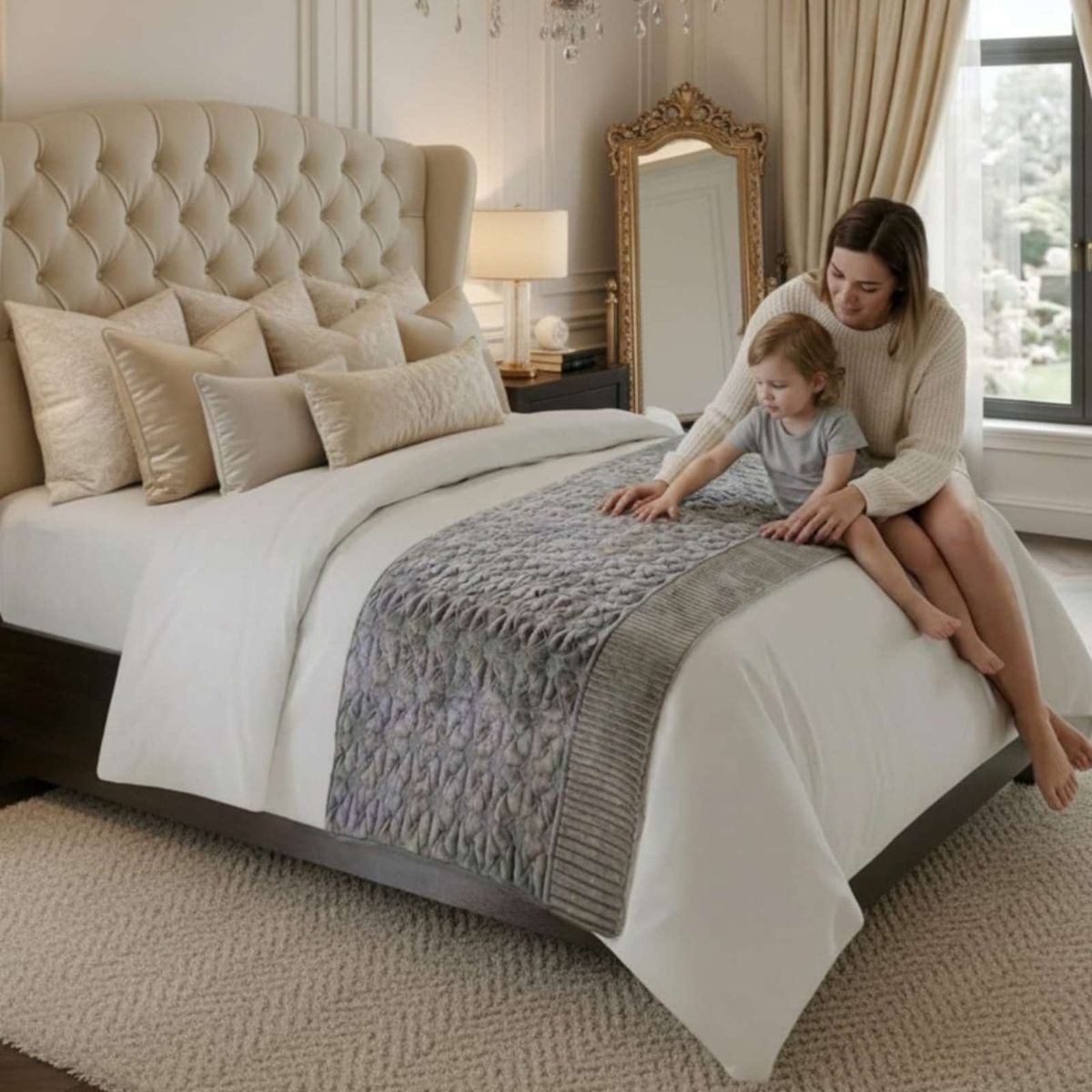 GENERICO - Piecera de Cama Moderna Con Textura Ultra Suave