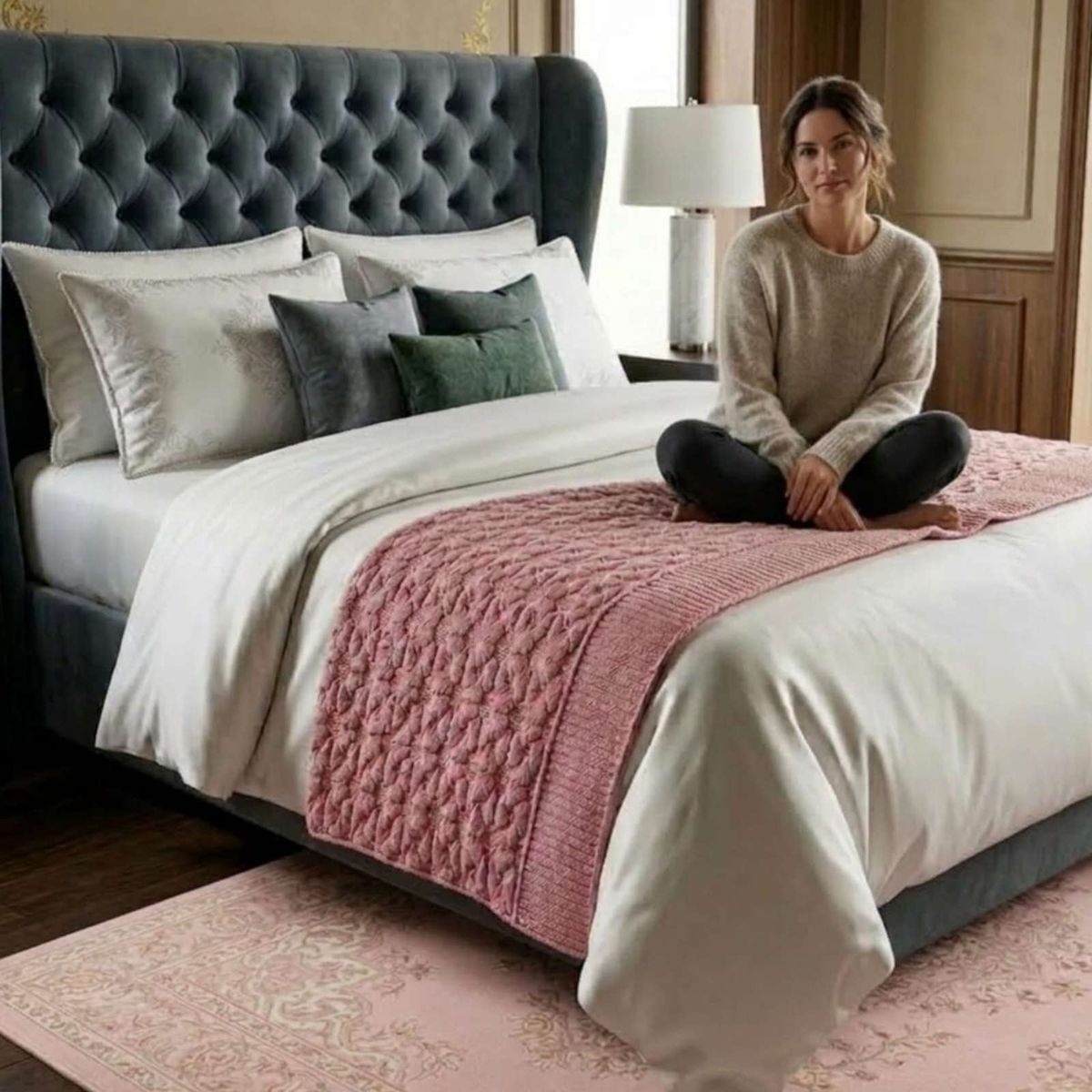 GENERICO - Piecera de Cama Moderna Con Textura Ultra Suave