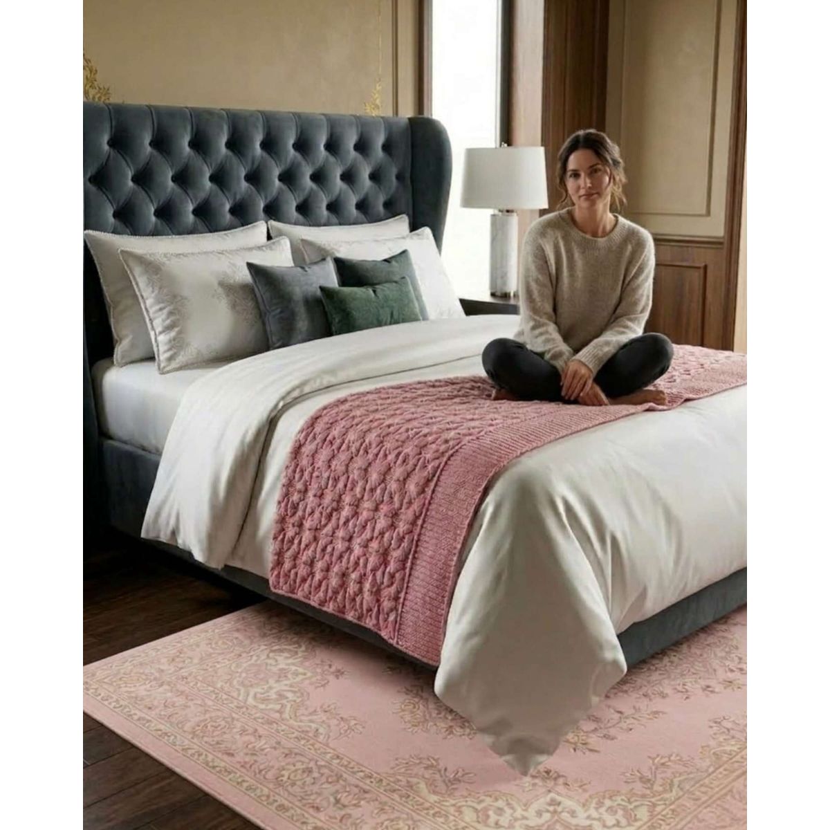 GENERICO - Piecera de Cama Moderna Con Textura Ultra Suave