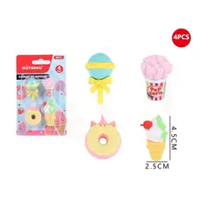 GENERICO - Set De Goma Food kawaii 4525cm 4pcs