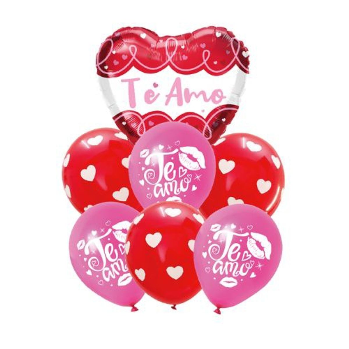 GENERICO - Globos Te Amo Color Rojo Rosa Redondo Corazon