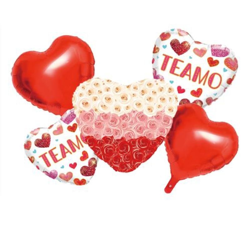 GENERICO - Globos Latex Corazon Varios Colores 5 Unidades