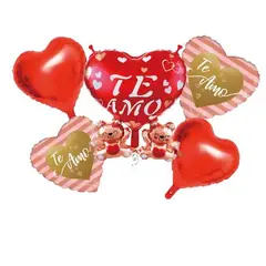 GENERICO - Globos Latex Corazon Te Amo Diferentes Colores 5 Unidades