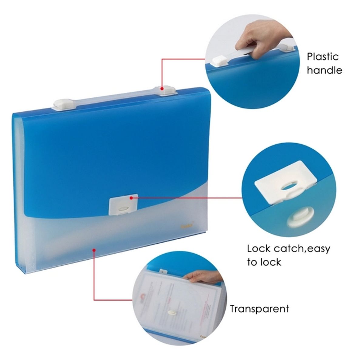 FOSKA - Pack 2 Portafolio Archivador Maletin fuelle A4 13 bolsillos