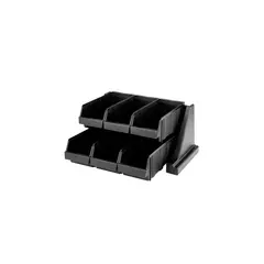 CAMBRO - ORGANIZADOR CONDIMENTOS 6 COMPARTIMENTOS NEGRO
