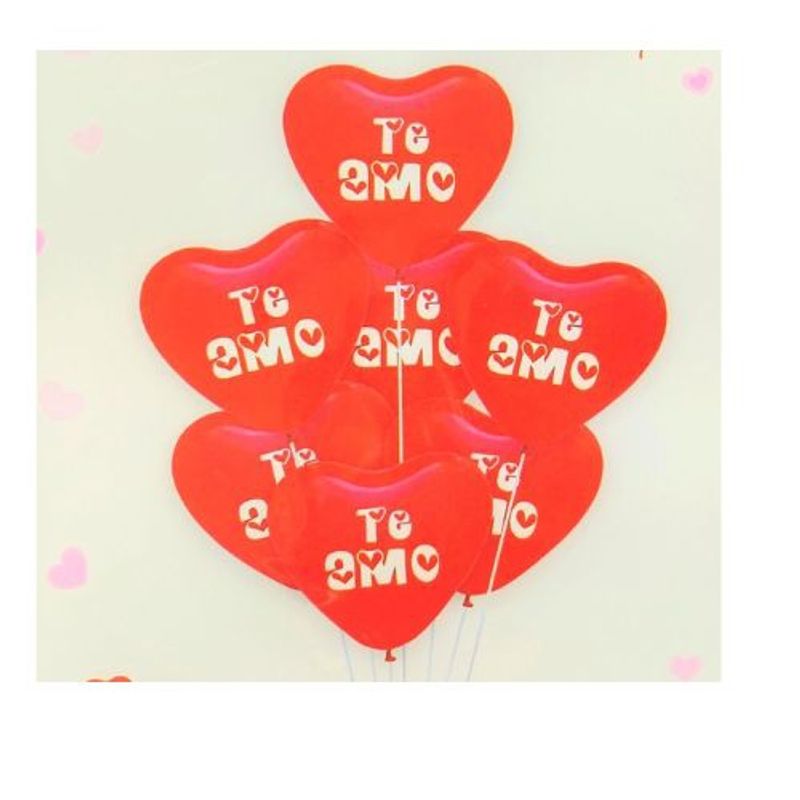 GENERICO - Globos Latex Forma Corazon Te Amo 12 Unidades