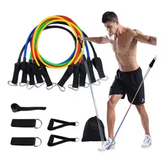 GENERICO - Set Bandas Elástica Resistencia Entrenamiento 11 Piezas