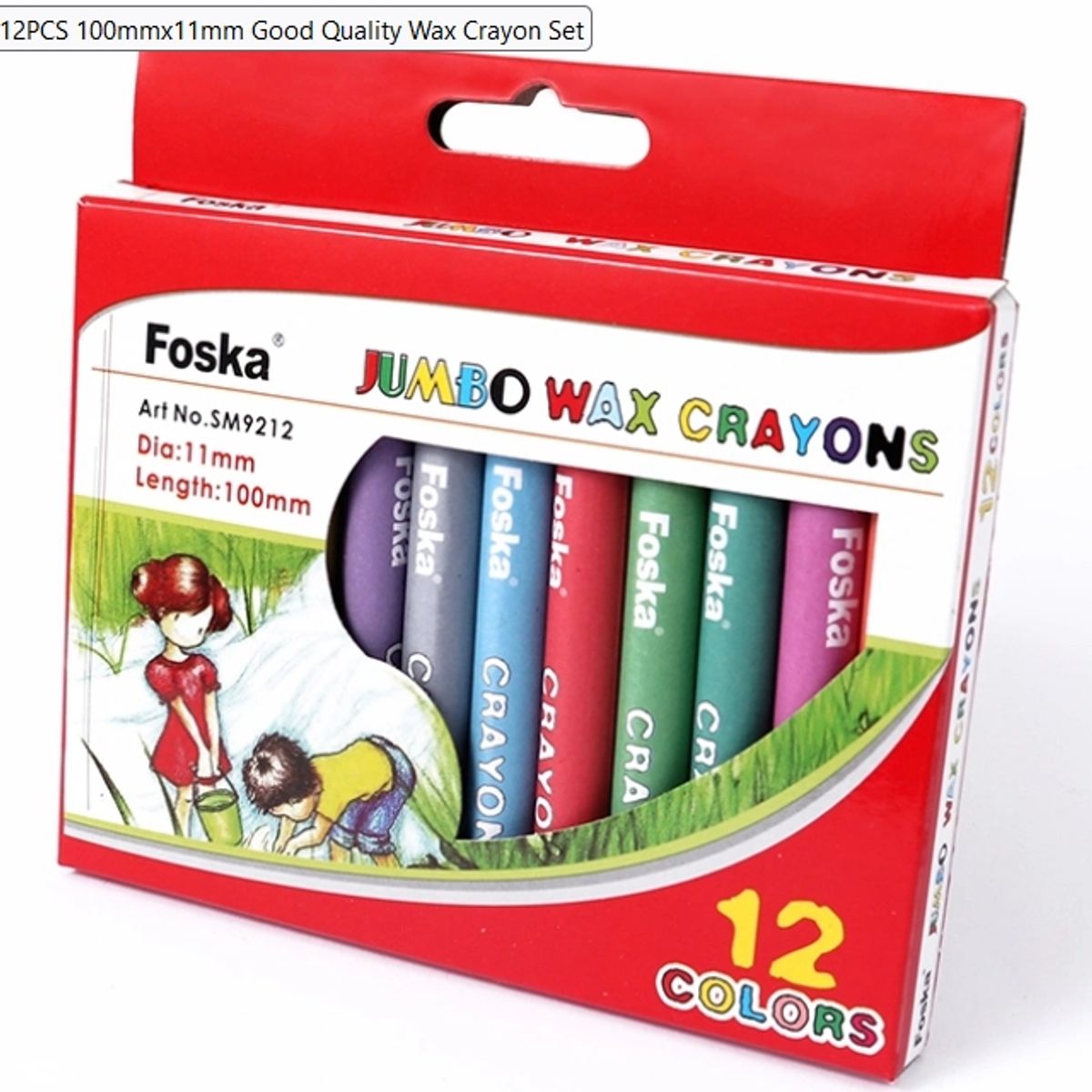 FOSKA - 2 PACK CRAYONES JUMBO 12 COLORES