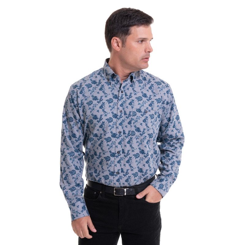 KOTTING - Camisa Villela Estampada Gris Claro KOTTING