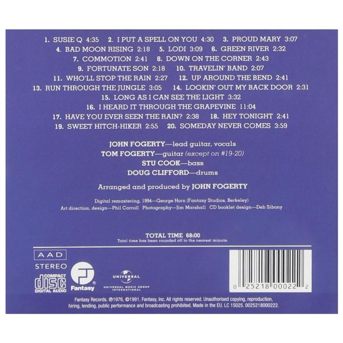 HITWAY MUSIC - CREEDENCE-CHRONICLE VOL.1: 20 GREATEST HITS-CD HITWAY MUSIC