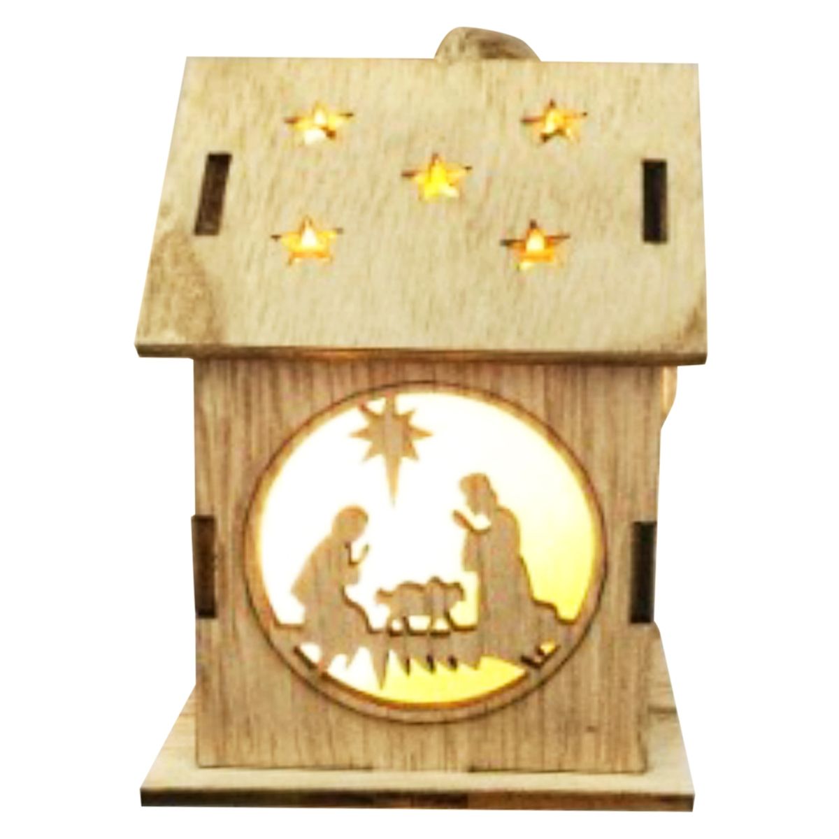 BIG PARTY - Adorno Casa Madera Con Luz Big Party