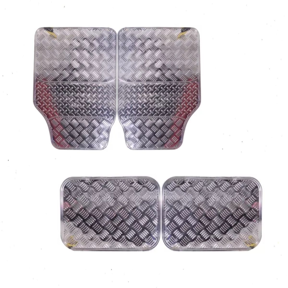 GENERICO - Set 4 Cubre Pisos Sport Color Aluminio Motorlife