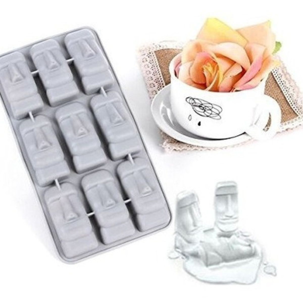 GENERICO - Moldes Moai De Silicona Ideal Para Hielos