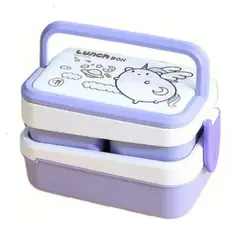 GENERICO - Lonchera Kawaii Con Compartimiento Niñosniñas color Violeta