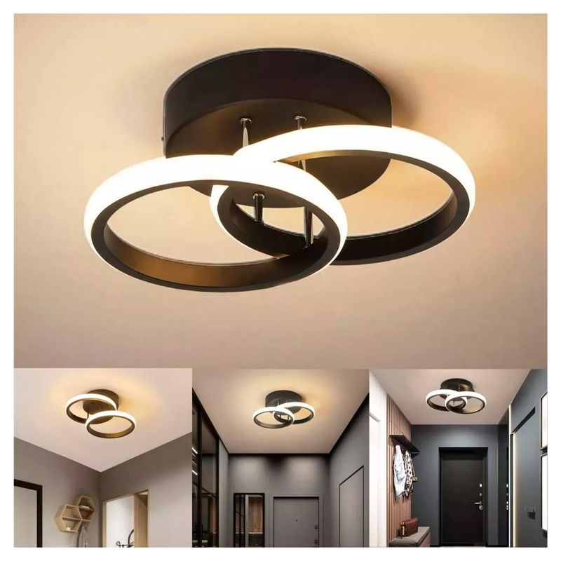 GENERICO - Lámpara Techo Moderna Baño Lampara Colgante Negro