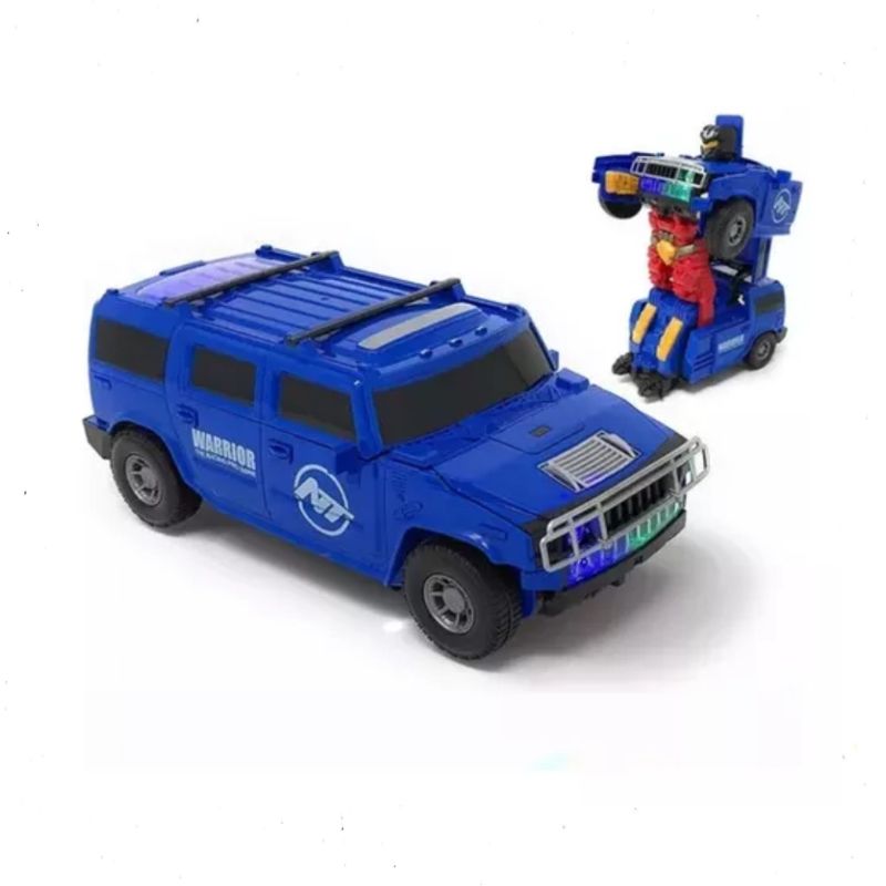 GENERICO - Jeep Robot Transformer Con Iluminación Y Sonido Azul marino