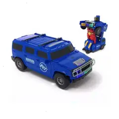 GENERICO - Jeep Robot Transformer Con Iluminación Y Sonido Azul marino