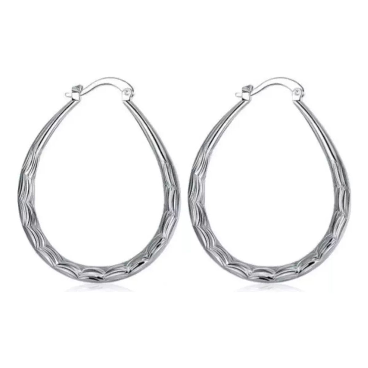 KUANGYE - Argollas Aros De Bañado en plata Elegante De Mujer