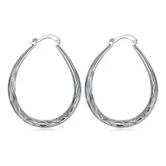 KUANGYE - Argollas Aros De Bañado en plata Elegante De Mujer