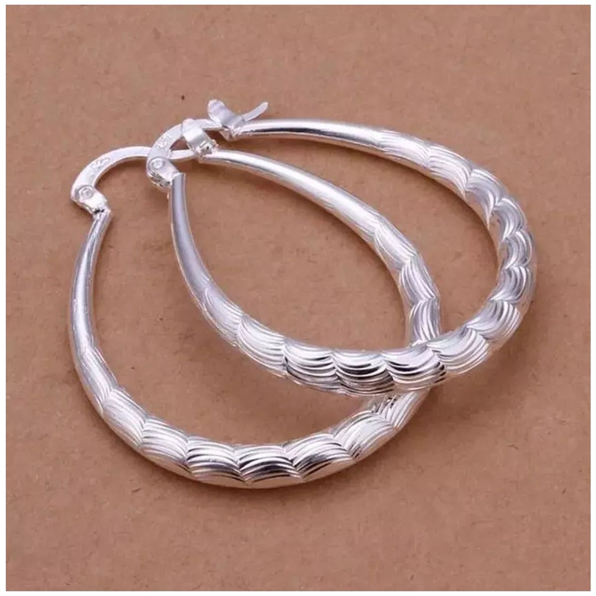 KUANGYE - Argollas Aros De Bañado en plata Elegante De Mujer