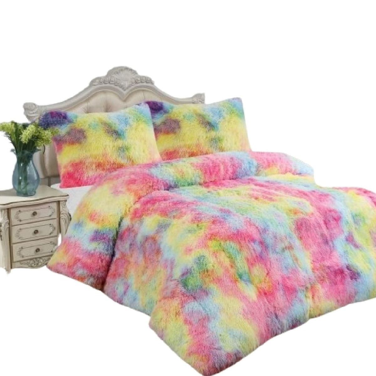 GENERICO - Cobertor Multicolor Peludo Con Chiporro De Invierno 1.5 Plaza TF