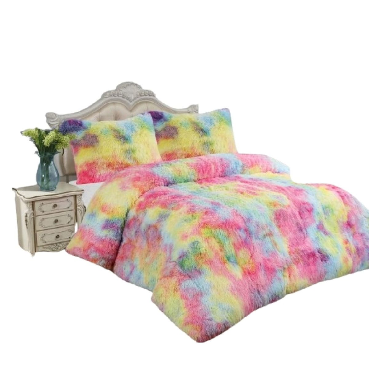 GENERICO - Cobertor Multicolor Peludo Con Chiporro De Invierno 1.5 Plaza TF