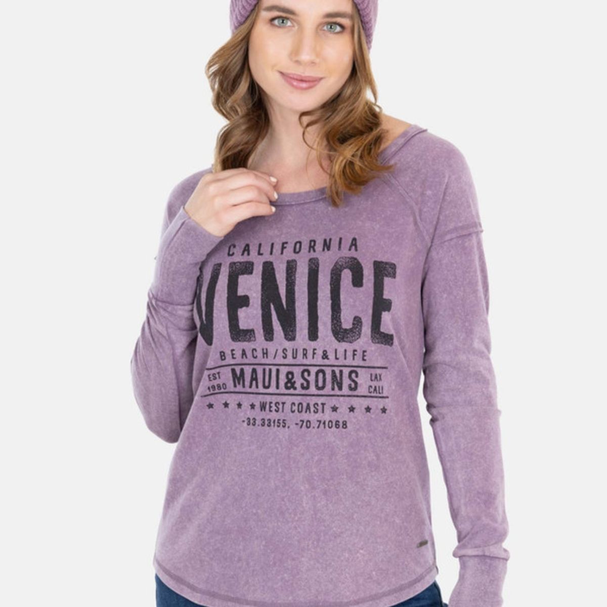 MAUI AND SONS - Polera Venice Beach T-Shirt Morado Mujer Maui And Sons