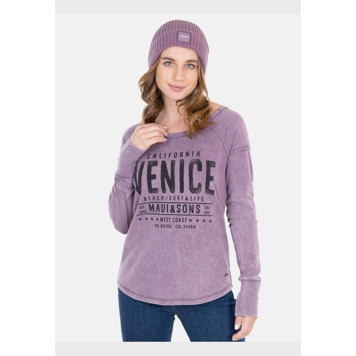 MAUI AND SONS - Polera Venice Beach T-Shirt Morado Mujer Maui And Sons