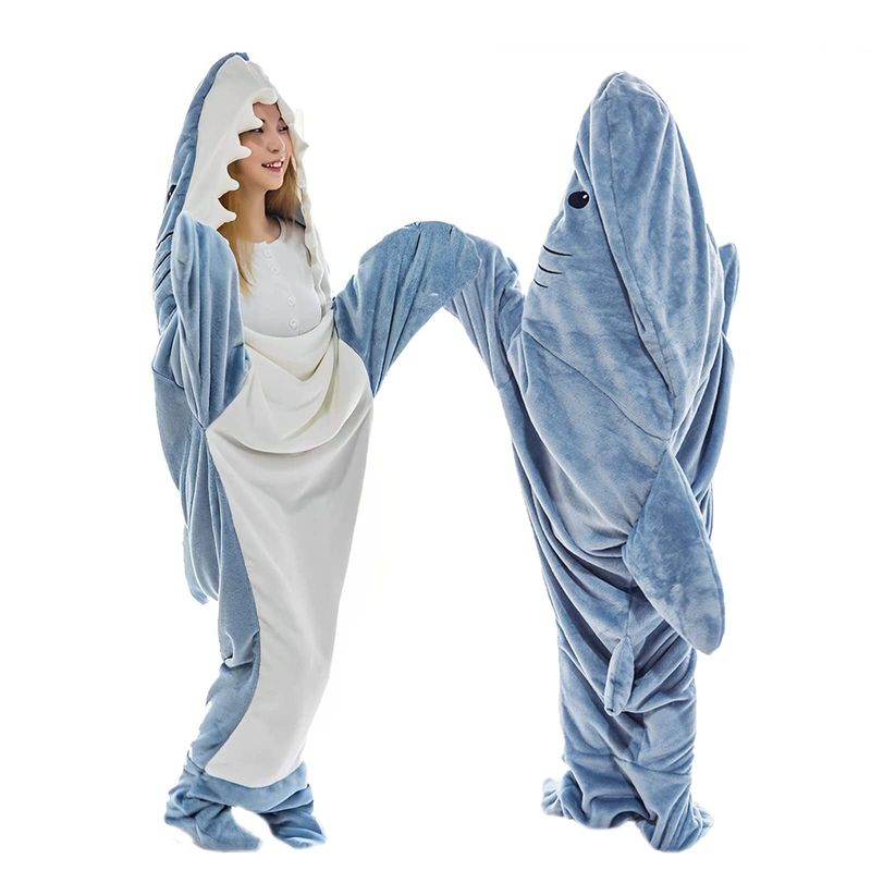 EVERSO - Pijama Manta De Tiburón Con Capucha Para Adultos Y Niños
