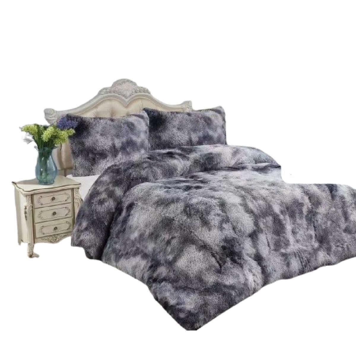 GENERICO - COBERTOR PELUDITO CON CHIPORRO JASPEADO  KING  TF