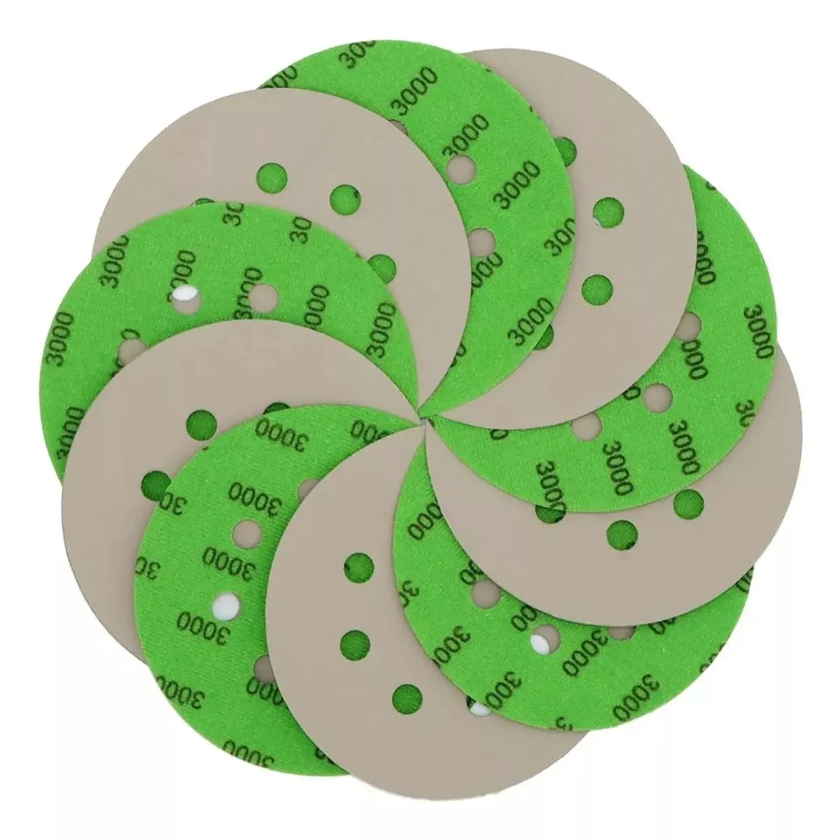 KUANGYE - Lija Grano 3000 Velcro Orbital 5 Pulgadas Al Agua 10 Unidade