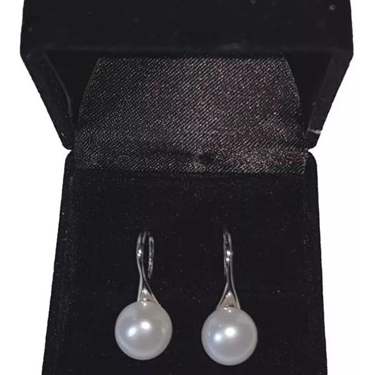 KUANGYE - Aros Perla Natural Bañado en plata Blanco