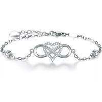 Pulsera Bañado en plata Infinito Joya Juvenil Mujer Regalo Amor