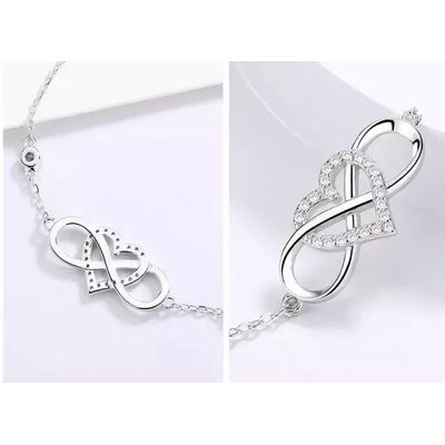 Imagen 2 del producto Pulsera Bañado en plata Infinito Joya Juvenil Mujer Regalo Amor