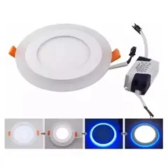 GENERICO - Foco Panel Plafón Led Bicolor Embutido 3w + 3w Redondo