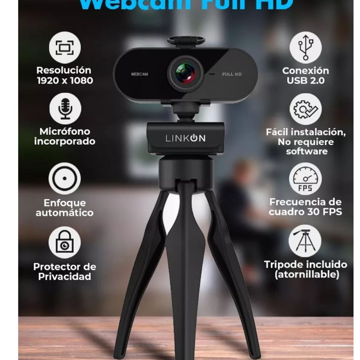 GENERICO - Camara Web Full hd 1080p Usb Microfono