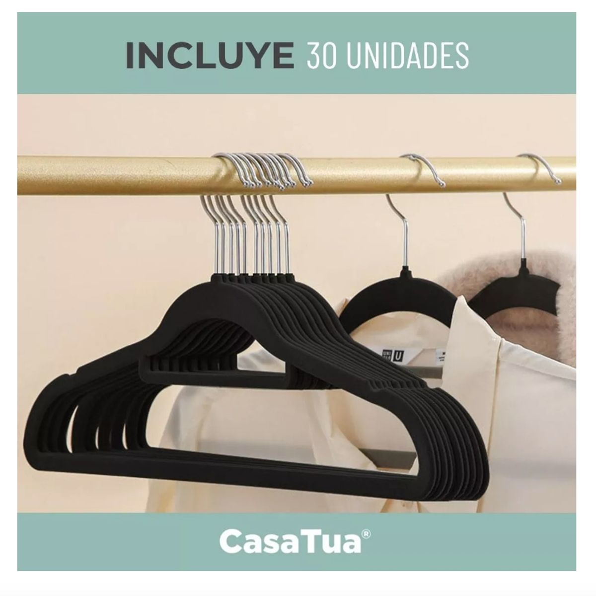 GENERICO - Colgadores De Ropa Casatua Set 30u Terciopelo Antideslizante