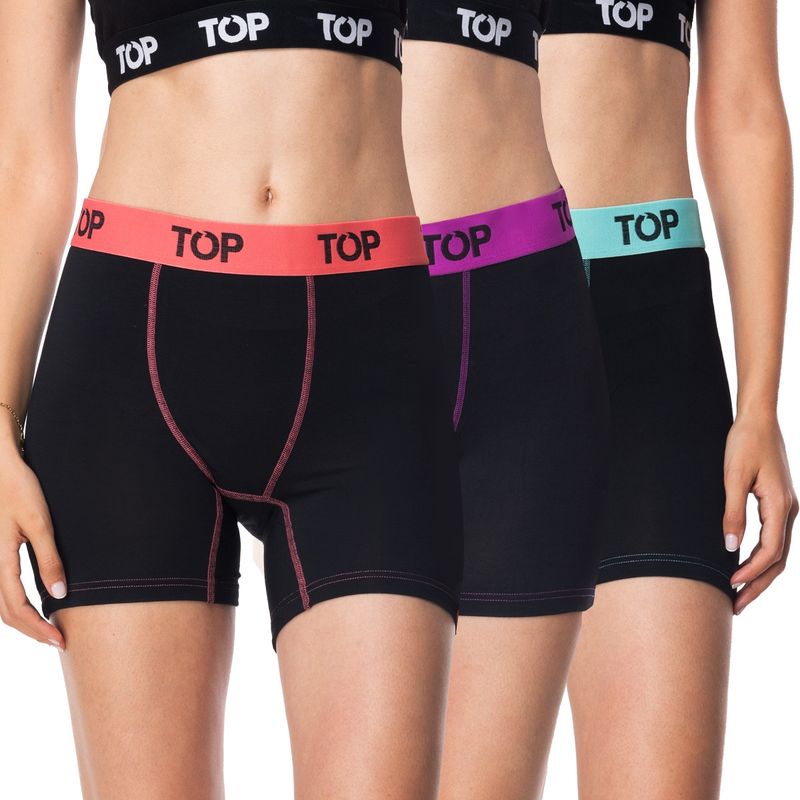 TOP - Bóxer Mujer Medio Algodón Pack 3 C3 Top