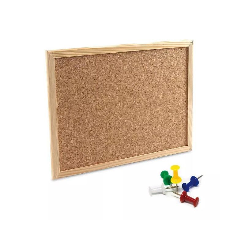 ARTIDIX - Pizarra De Corcho 40x50 cm Borde De Madera Artidix