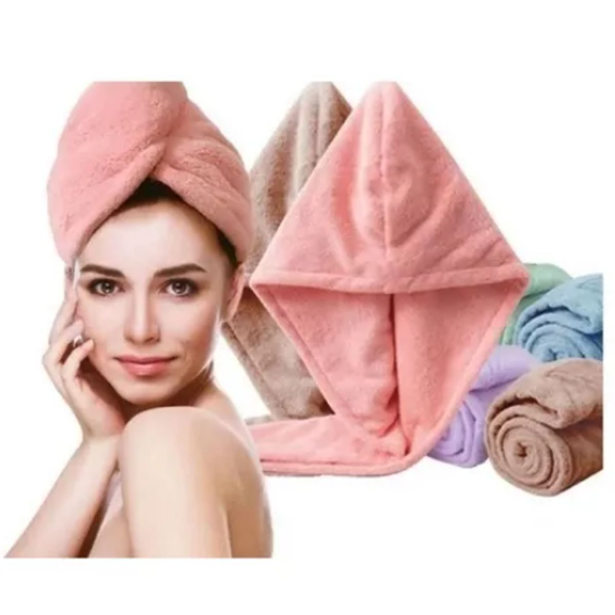 GENERICO - Gorro Turbante Lisa De Microfibra Ducha Toalla Para El Cabelloa