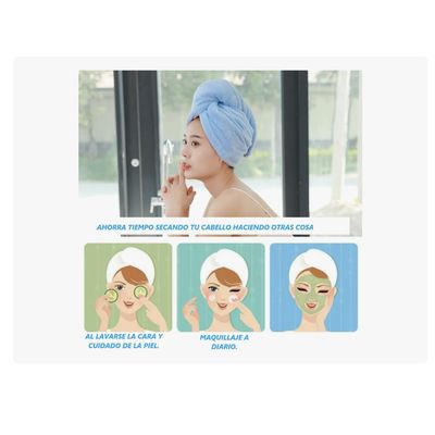 Imagen 2 del producto Gorro Turbante Lisa De Microfibra Ducha Toalla Para El Cabelloa
