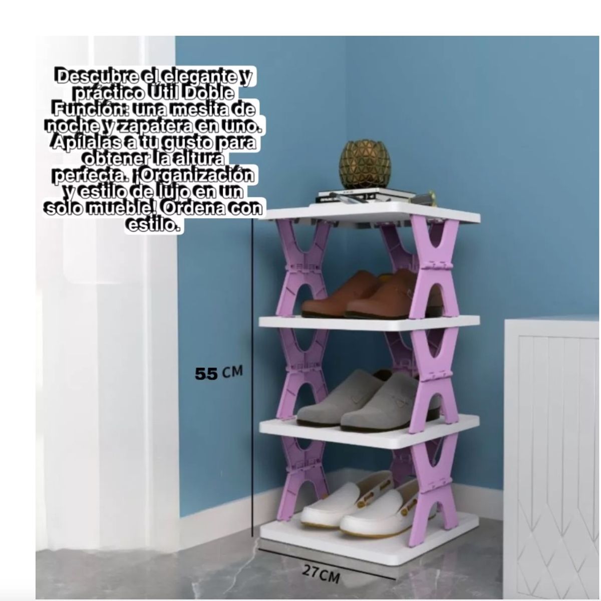 GENERICO - Zapatero Plegable 4 PAres Organizador Closet 11330