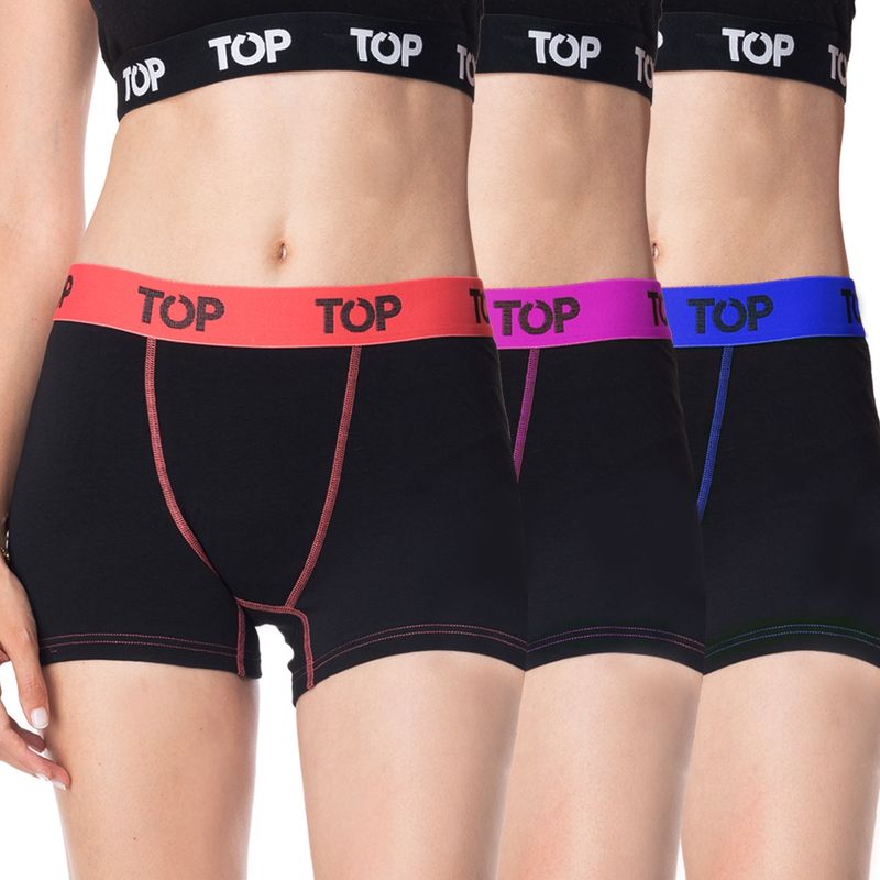 TOP - Bóxer Corto MUJER Algodón Pack 3 C1 Top